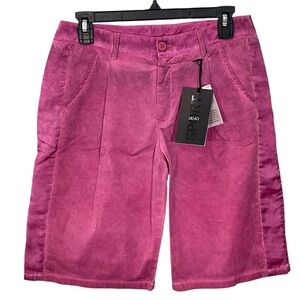NWT Liu Jo Sport Fuchsia Pink Shorts Satin‎ Tuxedo Stripe Italian 42 US 6/8